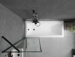 Silla Pare-baignoire fixe, 60x150 cm, Noir