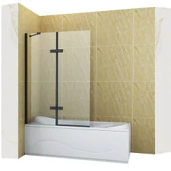 Silla Pare-baignoire GARETT, fixe, 100x150 cm, Noir