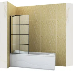 Silla Pare-baignoire MADISON+, fixe, 80x140 cm, Noir