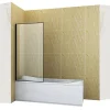 Silla Pare-baignoire MADISON, fixe, 80x140 cm, Noir