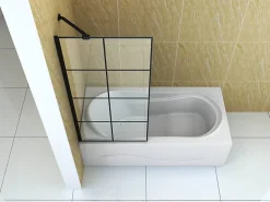Silla Pare-baignoire MADISON+, fixe, 60x140 cm, Noir