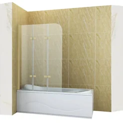 Silla Pare-baignoire MARION, pivotant, 120x140 CM, Doré brossé