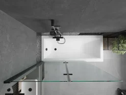 Silla Pare-baignoire pivotant, 120x150 cm, Noir