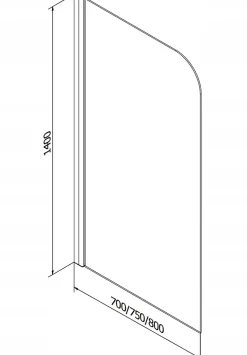 Silla Pare-baignoire pivotant, 70x140 cm, Doré