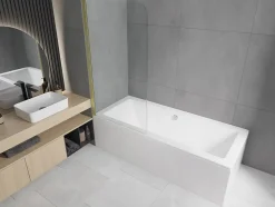 Silla Pare-baignoire pivotant, 70x140 cm, Doré