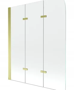 Silla Pare-baignoire pivotant, 120x140 cm, Doré