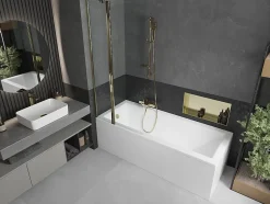 Silla Pare-baignoire pivotant, 80x150 CM, Doré