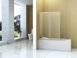Silla Pare-baignoire SPENCER, rabattable, 100x150 CM, Doré brossé