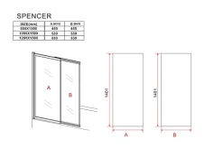 Silla Pare-baignoire SPENCER, rabattable, 85x150 CM, Noir
