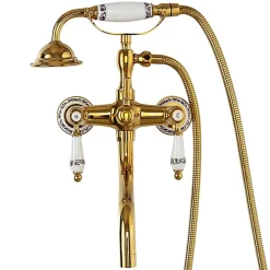 SILLA Robinet De Baignoire en Laiton retro, mural, doré