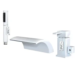 Silla Robinet De Baignoire en Laiton sur plage 3 trous, Blanc