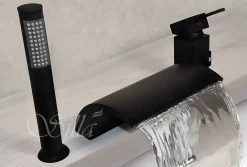Silla Robinet De Baignoire en Laiton sur plage 3 trous, Noir mat