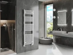 Silla Sèche-serviettes eau chaude 680W 150x50x5,4cm, Blanc