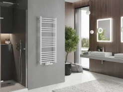 Silla Sèche-serviettes eau chaude 389W 120x50x4,8cm, Blanc