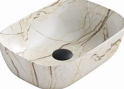 Silla Vasque à poser ovale, céramique 45,5x32,5x13,5 cm, Marbre Gris