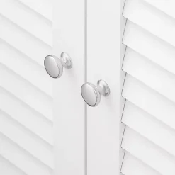 SoBuy Meuble Lavabo Salle de Bain 2 Portes 2 Étages Blanc en Bois Naturel