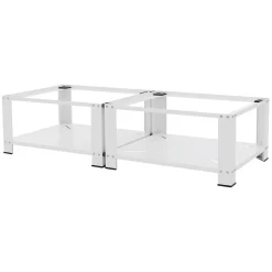 Socle machine à laver double avec étagère base sèche-linge blanc 150 kg/support