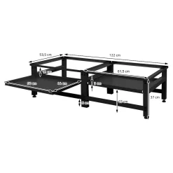 Socle machine à laver double avec étagère base sèche-linge noir 150 kg/support