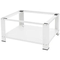 Socle pour machine à laver en acier blanc accessoire avec étagère 63x54x32 cm