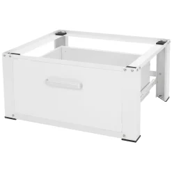 Socle pour machine à laver en acier blanc accessoire avec tiroir 63x54x31,5 cm