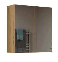 SOFYA - Armoire de toilette murale 2 portes - Meuble Salle de bain avec miroir - 60x22x60 cm - Rangement