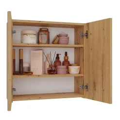 SOFYA - Armoire de toilette murale 2 portes - Meuble Salle de bain avec miroir - 60x22x60 cm - Rangement