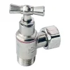 Somatherm For You - Robinet d'arrêt équerre à presse étoupe pour WC - 3/8 - Tête à clapet - nickelé