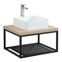 Structure métallique noir mat à suspendre - pour plan de toilette - 60 cm WILL