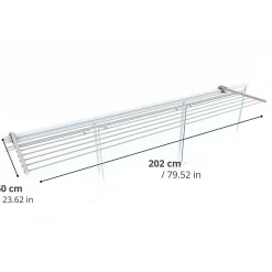 Support linge rabattable 2 sens blanc 202x63x8 cm Foxydry Duo