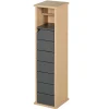 Support papier toilette - porte-papier toilette - armoire pour papier toilette - 2 niveaux + sortie papier MDF gris bambou