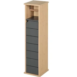 Support papier toilette - porte-papier toilette - armoire pour papier toilette - 2 niveaux + sortie papier MDF gris bambou