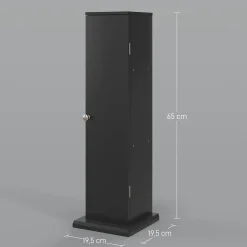 Support papier toilette - porte-papier toilette - armoire pour papier toilette - 3 niveaux + sortie papier MDF noir