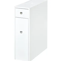 Support papier toilette - porte-papier toilette - armoire pour papier toilette - 2 tiroirs, coffre - MDF blanc