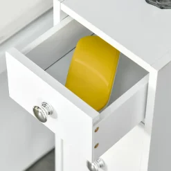 Support papier toilette - porte-papier toilette - armoire pour papier toilette - 2 tiroirs, coffre - MDF blanc