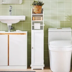 Support Papier Toilette Armoir Toilettes FRG177-W, SoBuy