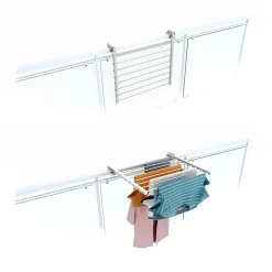 Support pliable balcon blanc rabattable 62x63x8 cm Foxydry Duo