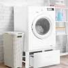 Support pour machine à laver 63 x 54 cm socle réhausseur en métal avec tiroir
