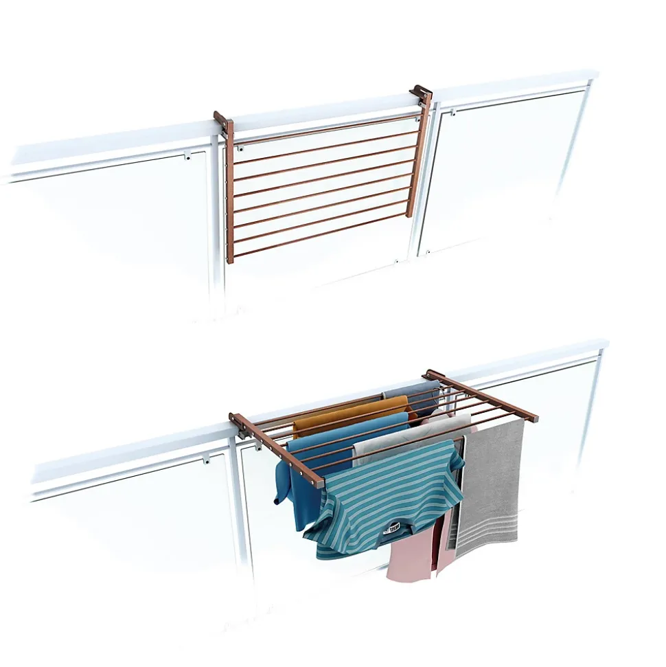 Support rambarde corten rabattable 82x63x8 cm Foxydry Duo