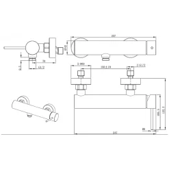 Swiss Aqua Technologies Aurum mitigeur de douche mural 150 mm à levier sans set de douche, noir mat (SATBAUR268C)