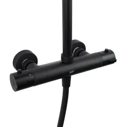 Swiss Aqua Technologies Aurum colonne de douche avec mitigeur thermostatique + douchette 3 jets + douche de tête, noir mat