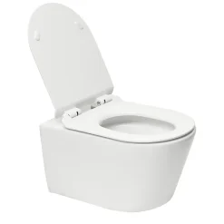 Swiss Aqua Technologies Brevis WC suspendu sans bride, fixations invisibles + abattant ultra-fin, softclose (BrevisRimless)