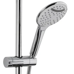 Swiss Aqua Technologies Colonne douche, Douchette 3 jets, mitigeur thermostatique, Barre réglable en hauteur, Chrome/Blanc