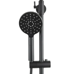 Swiss Aqua Technologies Colonne de douche avec mitigeur mécanique + Douche de tête 200mm + Douchette 3 jets, Noir mat (SATSSPKC)