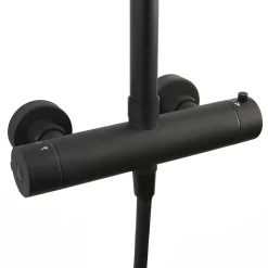 Swiss Aqua Technologies Colonne de douche XXL 250 avec mitigeur thermostatique, Douchette 3 jets, noir mat (SATSSTKEC)