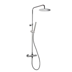 Swiss Aqua Technologies Colonne de douche, douchette stick Mitigeur thermostatique Barre réglable en hauteur, Gun métal SATDASSTK