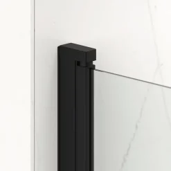 Swiss Aqua Technologies Fusion ensemble porte pivotante /paroi 100x80cm anticalcaire avec profilés noir mat (SATFUD100S80C)