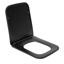 Swiss Aqua Technologies Infinitio Abattant de WC rectangulaire, Avec frein de chute, Noir (SATINFP12BKM)