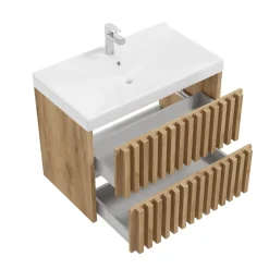 Swiss Aqua Technologies Meuble de salle de bain avec lavabo SAT Delano 80x46 cm chêne mat (DELANO80ZDUM)