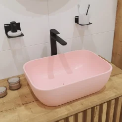 Swiss Aqua Technologies Mood mitigeur lavabo XL avec levier sans tirette, G3/8, Noir mat (SATBSMOOD285C)