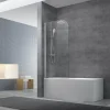 Swiss Aqua Technologies Pare-baignoire avec un panneau pivotant en verre, 150x75cm, Chrome (SATVZUNIKCRT75)